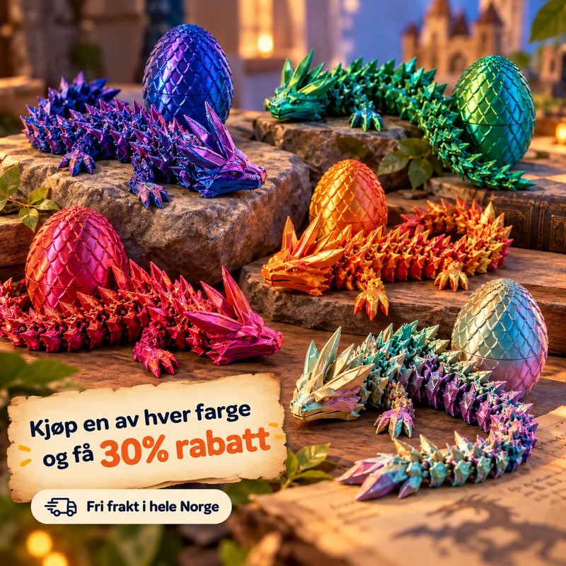 Lilleknips Drageegg med 3D-printet drage